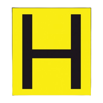 180mm x 200mm Metal Fire Hydrant H Symbol Sign