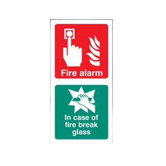 200mm X 100mm Self Adhesive Fire Alarm Call Point With Break Glass Sign