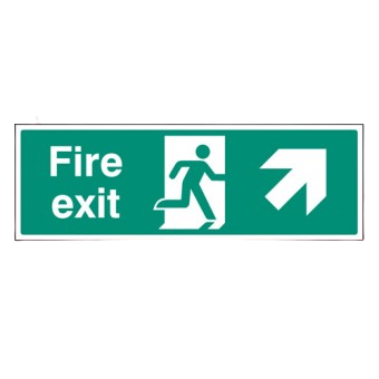 600mm X 200mm Rigid Fire Exit Ahead Right Sign