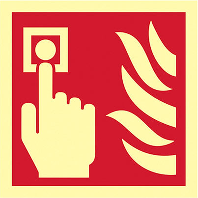 Photoluminescent Fire Alarm Sign (100mm x 100mm)