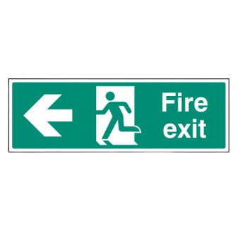 600mm X 200mm Self Adhesive Fire Exit Left Sign