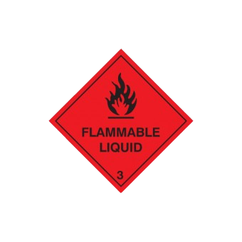 Self Adhesive 100mm X 100mm Flammable Liquid 3 Sign