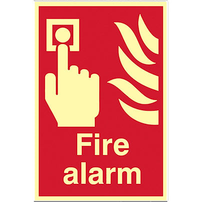 Photoluminescent Fire Alarm Sign (200mm x 150mm)