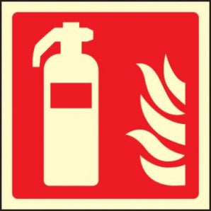 Photoluminescent Fire Extinguisher Sign (150mm x 150mm)