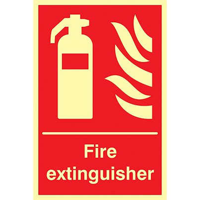 Photoluminescent Fire Extinguisher Point Sign (400mm x 300mm)