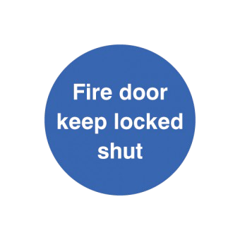 80mm X 80mm Rigid Plastic Fire Door Keep Locked Shut Sign