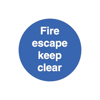 400mm X 400mm Rigid Plastic Fire Escape Keep Clear Sign