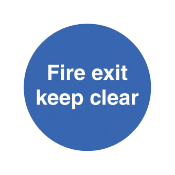200mm X 200mm Self Adhesive Fire Exit Keep Clear Sign