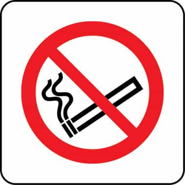 Rigid Plastic 100 x 100mm No Smoking Sign