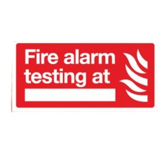 300mm X 150mm Self Adhesive Fire Alarm Testing At Sign – Calson Safety Shop