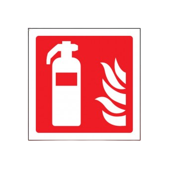 100mm X 100mm Rigid Plastic Fire Extinguisher Sign