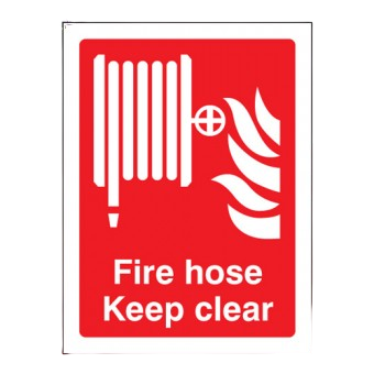 200mm X 150mm Self Adhesive Fire Hose Reel Keep Clear Sign