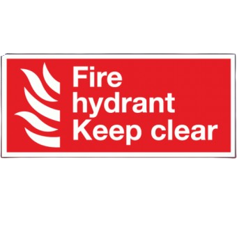 450mm x 200mm Self Adhesive Fire Hydrant Keep Clear Sign