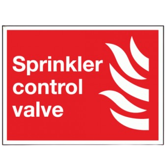 200 x 150mm Self Adhesive Sprinkler Control Valve Sign