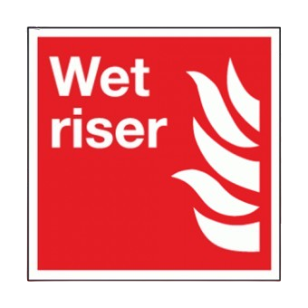 200mm x 200mm Self Adhesive Wet Riser Sign