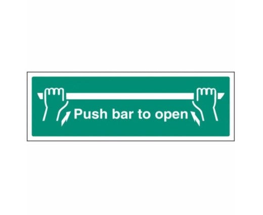Push Bar To Open Sign - Rigid Plastic - 300 x 100mm