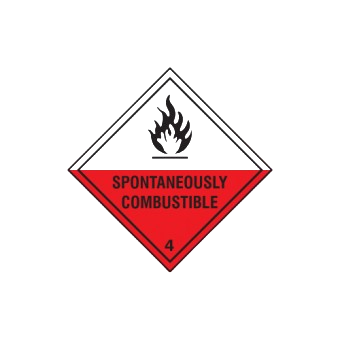 Magnetic 200mm X 200mm Spontaneously Combustible 4 Sign