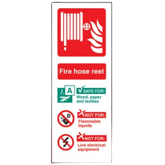 Portrait Self Adhesive 200mm x 75mm Fire Hose Reel Sign