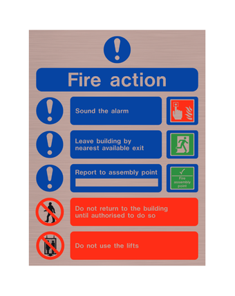 Brushed Antique Copper Fire Action Notice