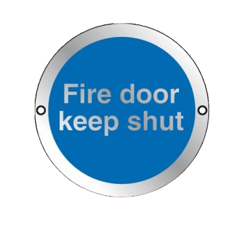 80mm X 80mm Prestige Anodized Aluminium Fire Door Keep Shut (Silver)