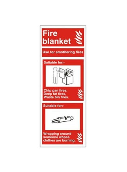 Portrait Self Adhesive 200mm x 75mm Fire Blanket Sign