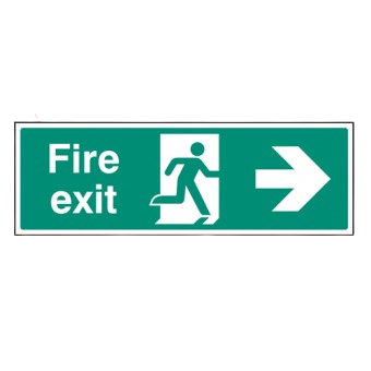 600mm X 200mm Rigid Fire Exit Right Sign