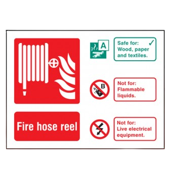 Landscape Rigid Plastic 100mm x 150mm Fire Hose Reel Sign